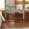 HDZNVF Mirrored Makeup Vanity Desk with Crushed Diamond Inlay, Silver Dressing Table with Flip-Top Mirror, Silver - 4 of 4