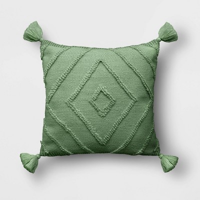 Diamond Tufted Outdoor Throw Pillow Sage  - Threshold™