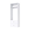 HOMLUX 2-Shaker Drawer Custom Clothes Storage Tower w/Hang Rod & Compartment,White - 3 of 3