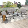 Costway 4 PCS Patio Metal Chairs Outdoor Dining Seat Heavy Duty with Cushions Garden Gray - 2 of 4