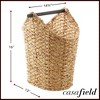 Casafield Toilet Paper Roll Holder Storage Basket with Wood Bar, Woven Water Hyacinth Wicker Bathroom Tissue Storage Organizer - 3 of 4