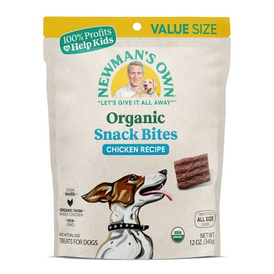 Newman's Own Organics Snack Bites Chicken Recipe Soft Chewy Dog Treats - 12oz