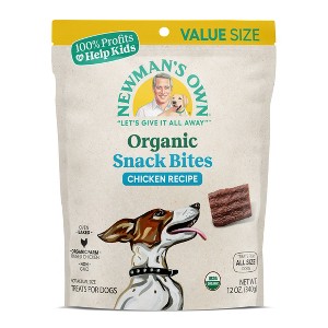 Newman's Own Organics Snack Bites Chicken Recipe Soft Chewy Dog Treats - 12oz - 1 of 3