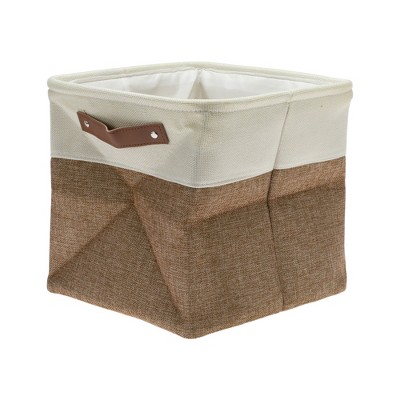 Unique Bargains Foldable Two-color Laundry Basket 11.02"x11.02"x11.02" 1 Pc