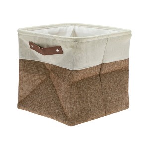 Unique Bargains Foldable Two-color Laundry Basket 11.02"x11.02"x11.02" 1 Pc - 1 of 4