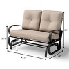 Tangkula Patio Loveseat Bench Steel Frame Furniture Rocking Bench With Cushions Outdoor - 3 of 4