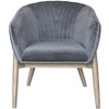 HomeRoots 28" Gray And Brown Velvet Arm Chair - 4 of 4