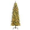 Whizmax Pre-Lit Pencil Christmas Tree,Artificial Christmas Tree, Frosted Xmas Tree with Stand, Holiday Decoration for Home Party, Warm White Light - 2 of 4