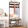 Tangkula 3-in-1 entryway coat rack vintage industrial hall tree storage shelf with storage bench and coat rack entryway bench - 4 of 4