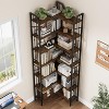 GAOMON Corner Bookshelf,L-Shaped Bookcase, Industrial Large Bookcases with Beaded Design Tall Display Rack Shelf for Living Room Bedroom - 2 of 4