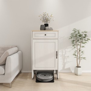 AndMakers Antique White 39.37 in. H Accent Cabinet with 1 Drawer - 1 of 4