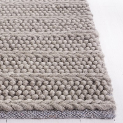 Artisan-Crafted Mosaic Gray Wool 3' x 5' Rectangular Rug