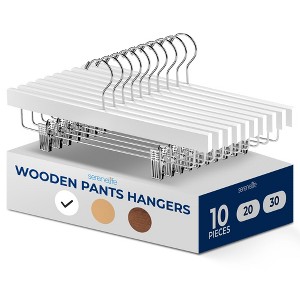 SereneLife Premium Wooden Pants Hangers - 1 of 4