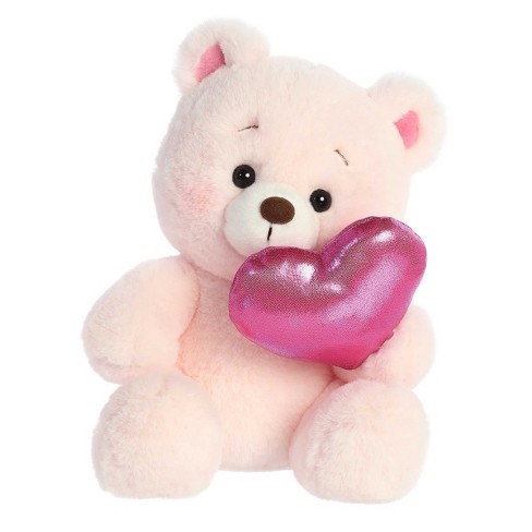 Aurora Small Bashful Bear Valentine Heartwarming Stuffed Animal Pink 8