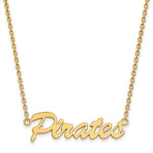 Black Bow Jewelry 14k Yellow Gold Plated Sterling Silver East Carolina Pirates NCAA Necklace 18 Inch - 1 of 4