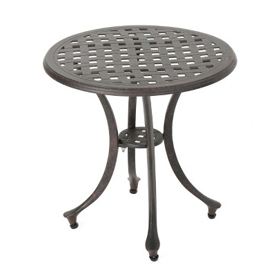 Bronze metal store outdoor side table