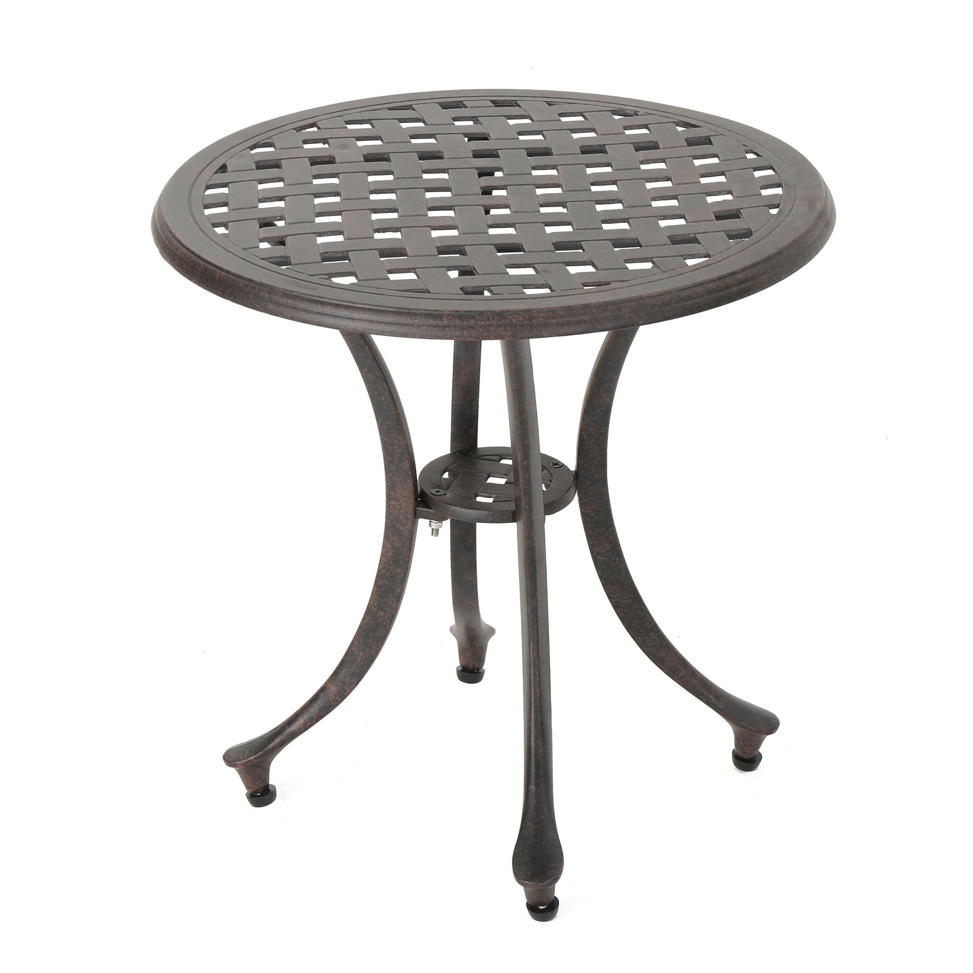 Lola 19" Cast Aluminum Side Table - Bronze - Christopher Knight Home: Weather-Resistant, Traditional Design