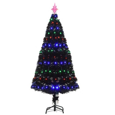 5ft Prelit Artificial Christmas Tree with LED Lightscolored Fiber Optics and Realistic Branch Tips
