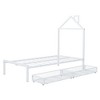 NicBex Twin/Full Platform Bed Frame with House-Shaped Headboard for Boys and Girls,Heavy Duty Metal Slats Support,Easy Assembly,White/Black/Pink - 4 of 4