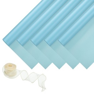 Unique Bargains Decorative Elegant Waterproof Matte Gift Wrap Paper with Ribbon 1 Set - 1 of 4