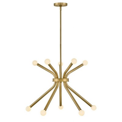 Lark Axton 10 - Light Chandelier in  Lacquered Brass