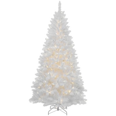 Northlight 7.5' Prelit Artificial Christmas Tree Sparkling White Alaskan Pine - Clear Lights