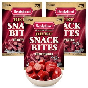 Bridgford Beef Snack Bites 4 oz - Ready-to-Eat Beef Snacks for On-the-Go Snacking - Gluten-Free Zero Carbs Meat Snacks for Adults - 1 of 4