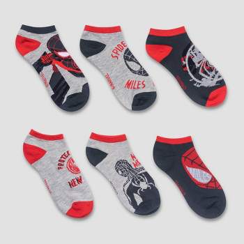 Boys' Marvel Spider-Man: Miles Morales 6pk Socks - Gray