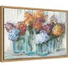 Amanti Art Fall Hydrangeas in Glass Jar Crop by Carol Rowan Framed Canvas Wall Art - 3 of 4