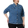 Agnes Orinda Women's Plus Size Classic Denim Frayed Washed Jean Jackets - 2 of 4