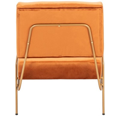 Sienna Brown Velvet and Metal Accent Chair