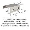 Amerock Streamline Tab 1-3/4 inch (44mm) Length Cabinet Finger Edge Pull - 4 of 4