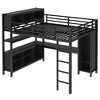 TIRAMISUBEST Metal Loft Bed with Wardrobe and L-shaped Desk, Full/Queen Size Loft Bedframe with Storage Cubes & Shelves, Heavy Duty Loft Bed for Kids - 4 of 4