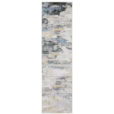 Oriental Weavers Malibu MAL01 Grey/ Blue Indoor Area Rug - 2' x 8'