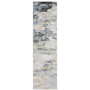 Oriental Weavers Malibu MAL01 Grey/ Blue Indoor Area Rug - 2' x 8' - 1 of 4
