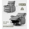 Oversized Recliner Chair for Adults - 360° Swivel Rocker Recliner with PU Leather, Manual Recline Mechanism, for Living Room/Home Theater - 2 of 4