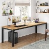 Okak Farmhouse Wood Large Collaborative Desk Rectangle Dining Table,Long Modern Kitchen Dinner Table for Dining Room,Breakfast Nook - 2 of 4