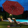 Tangkula 10 FT Solar Patio Umbrella w/ 32 LED Lights 3-Tier Vented Top Tilt Adjustment - 3 of 4