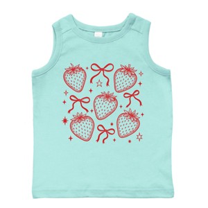 The Juniper Shop Coquette Strawberry Chart Toddler Tank - 4T - Seafoam - 1 of 4