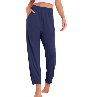 INSPIRE CHIC Women's Soft Comfy Elastic Waistband Pajama Pants Lounge Pants with Slash Pocket