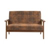 CAVINAS Modern Loveseat Sofa Upholstered Pu Leather 2-seat Couch with Wooden Leg for Apartment, Living Rooms - 2 of 4