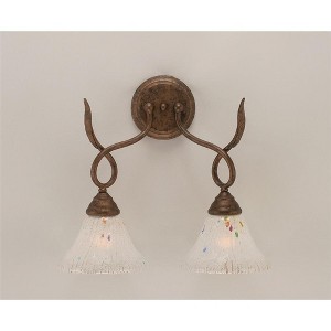 Toltec Lighting Leaf 2 - Light Sconce in  Bronze with 7" Frosted Crystal Shade - 1 of 1
