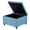 CAVINAS Modern Square Pull-Open Top Ottoman Bench with Storage,Upholstered Button Tufted Ottoman for Living Room - 2 of 4