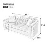 84-Inch Velvet Luxury Chesterfield Sofa Set, 3-Seat Tufted Couch with Gold Stainless Steel Frame for Living Room - 2 of 4