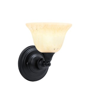 Toltec Lighting Any 1 - Light Sconce in  Matte Black with 7" Italian Marble Shade - 1 of 1
