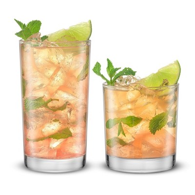 Alain Clear Glass 8-Piece Highball and Lowball Set