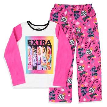 Justice Girls 3 Piece Peach Pajama Set Pants Shorts Shirt Sleepwear Size 7  8