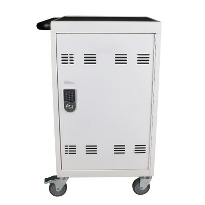 30 Device Mobile Charging Cart and Cabinet for Tablets Laptops Mobile Charging Station and Tablet Storage Cart with Lock & Key for Tablets Chromebooks