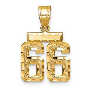 Black Bow Jewelry 14k Yellow Gold, Varsity Collection, Small D/C Pendant Number 66 - 1 of 3