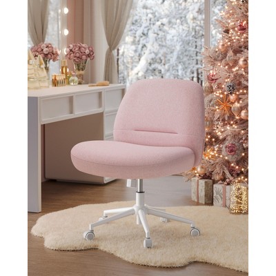 SONGMICS Computer Chair with Wheels, Adjustable Height Armless Office Chair, Vanity Chair, Desk Chair, Wide and Comfortable Seat